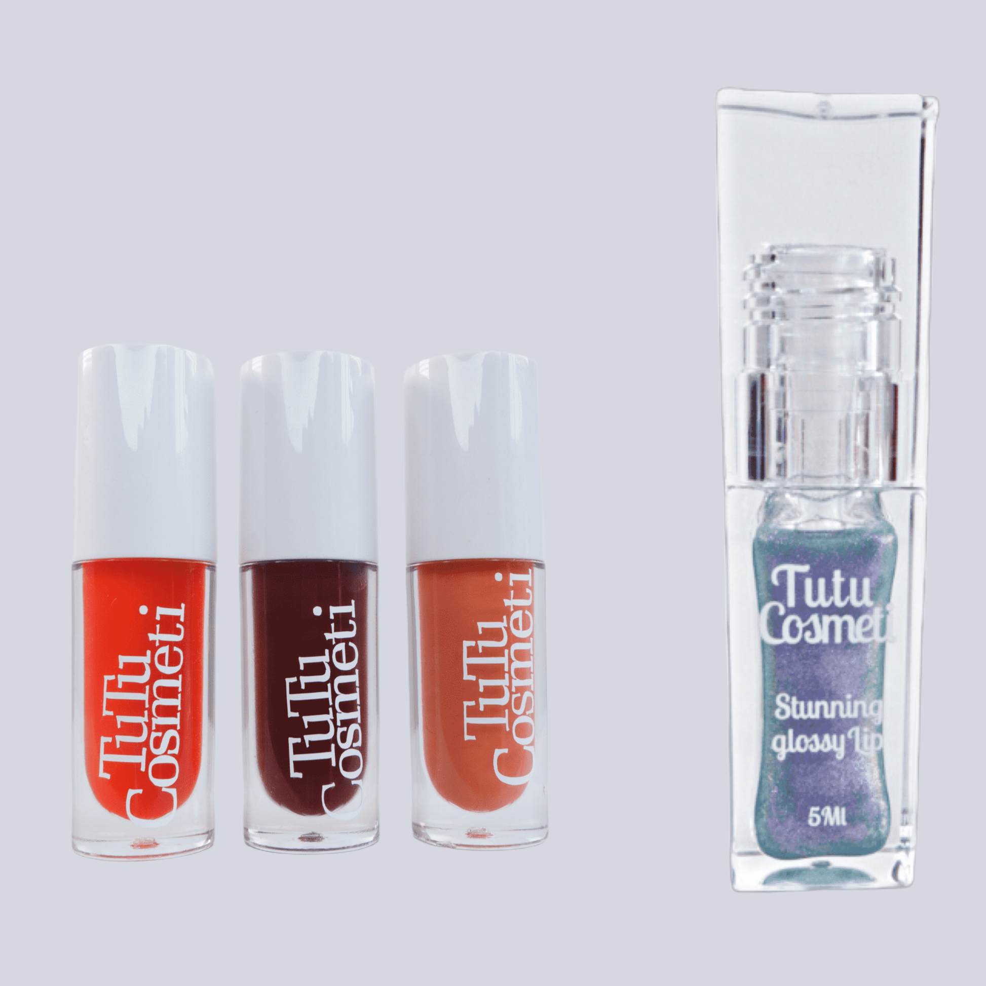 Lipgloss gift bundle idea.color pop lip trio-gloss set with free color-changing lip oil and a pair of earning 