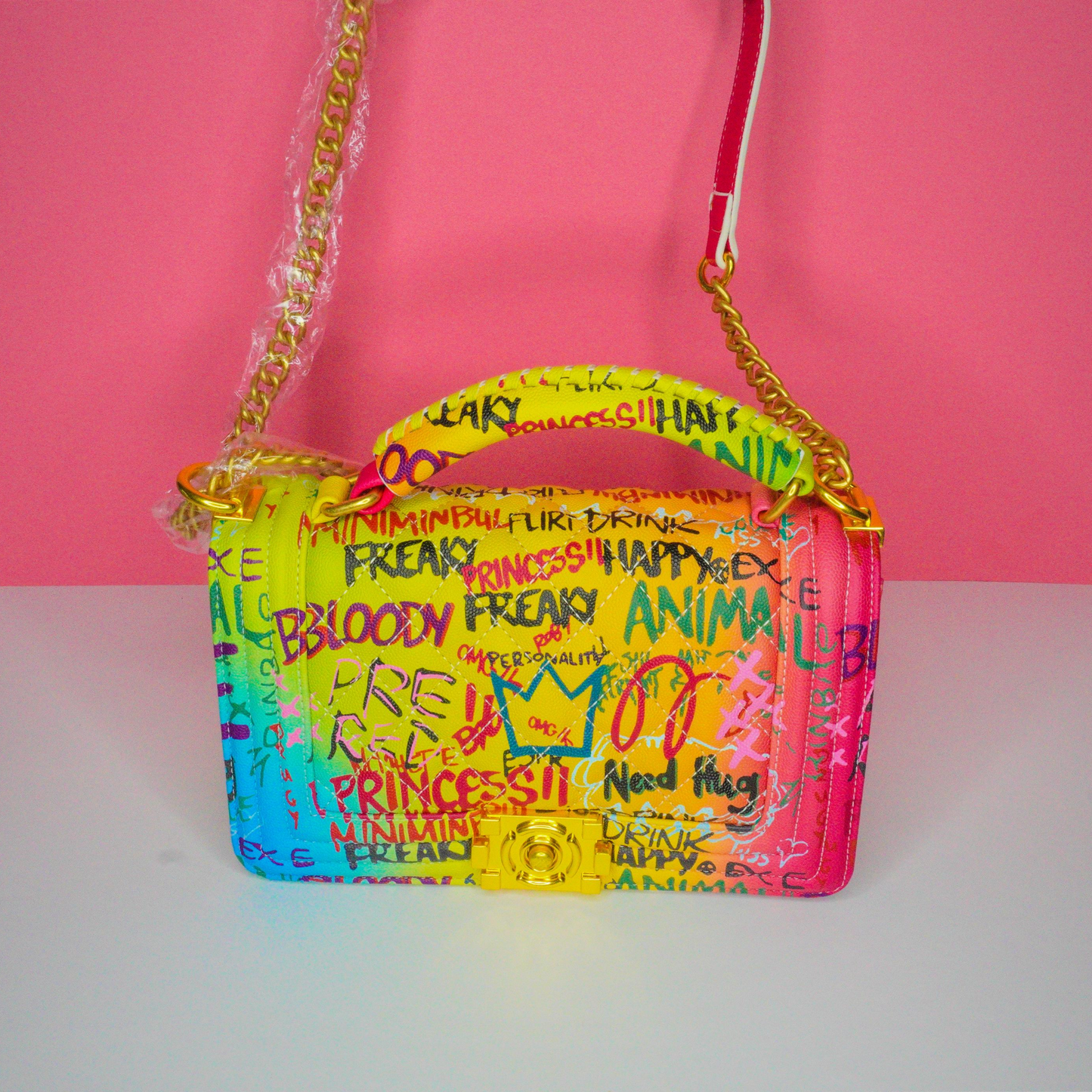 Woman Fashion Purse / handbags jelly purse , jelly bags , leather  bags  graffiti purse bag